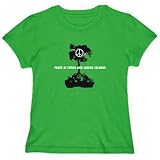 T-Shirt Womens Green  Peace in Turks And Caicos Islands - Tank  Countries
