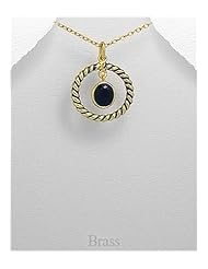Colored Enamel Pendant Necklace In Brass