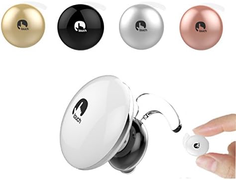 JINHU® Same Colors as IPHONE Mini Invisible Voice Control Wireless V4.1 Bluetooth Earbud Touch Control Earphone for Cell Phone with iPhone, iPad, Samsung, Android Smartphones, Mic, Windows PC (White)