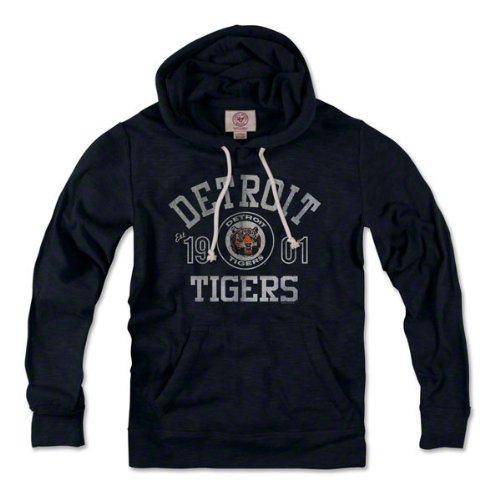 Detroit Tigers '47 Brand Fall Navy Slugger 'Established' Vintage Hooded Sweatshirt