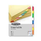 Wilson Jones Insertable Binder Tab Dividers, 8 Tab Multicolor (W54311A)