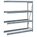 Lyon BB67435W 4 Tier Pre-Engineered Bulk Storage Rack Add-On with Waterfall Heavy Duty Wire Decking, 84" Width x 48" Depth x 96" Height, Wedgewood Blue