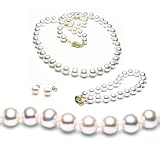 Freshwater Cultured Pearls 3-Pc Set 18 Inches 1-Strand 7-8mm White Pearl Necklace & 7-7.5 Inches 7-8mm White Pearl Bracelet & 7-7.5mm White Pearl Earrings