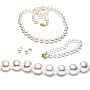 AugustinaJewelry Freshwater Cultured Pearls 3-Pc Set 18 Inches 1-Strand 7-8mm White Pearl Necklace & 7-7.5 Inches 7-8mm White Pearl Bracelet & 7-7.5mm White Pearl Earrings