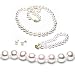 Freshwater Cultured Pearls 3-Pc Set 18 Inches 1-Strand 7-8mm White Pearl Necklace & 7-7.5 Inches 7-8mm White Pearl Bracelet & 7-7.5mm White Pearl Earrings