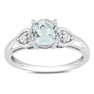 10k White Gold 1 1/4 CT TGW White Topaz 0.06 CT TDW Diamond Engagement Ring (G-H, I2-I3)