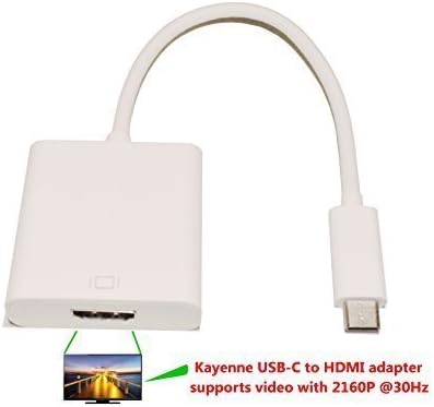 Ultra low cost USB Type C to HDMI adapter, Kayenne USB-C to HDMI adapter supporting 2160P video only only for MacBook 2015 and Chromebook Pixel