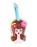 Outdoor Living : Fashion Girl Luggage Tag - Brunette - fluff Design
