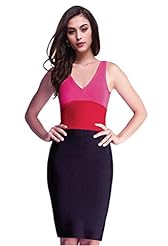 Sexy V-neck Polyester Backless Illusion Sleeveless Club Dress/Evening Dress/Party Dress 