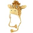 100% Wool Winter Cute Giraffe Animal Fleece Lined Trapper Earflaps Ski Cap Hat
