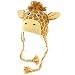 100% Wool Winter Cute Giraffe Animal Fleece Lined Trapper Earflaps Ski Cap Hat