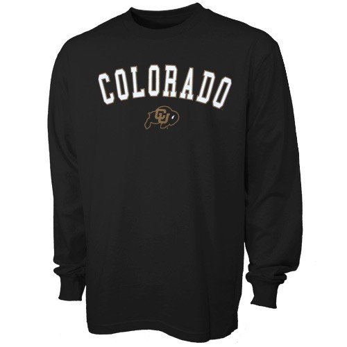 Buy Colorado Buffaloes Black Arch Logo Long Sleeve T-shirt by Football Fanatics