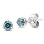 10k White Gold Martini Set Blue Diamond Stud Earrings (1/4 cttw)