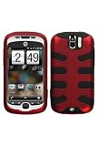 Fishbone Design Hybrid Hard/Gel Phone Cover Protector Case for T-Mobile HTC myTouch 3G Slide – Red/Black Dual Tone