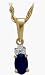 10 Karat Two-Tone Gold Diamond & Created Sapphire Gemstone Pendant