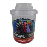 Sharpie Micro Mini Permanent Markers, Ultra Fine Point - Canister of 50 Pens (Assorted)