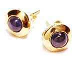 Cabochon Sapphire Bezel Stud Earring, 14k Yellow Gold (T.w 1.00)