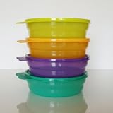 Tupperware Microwave Cereal Bowl Set. Rainbow Colors