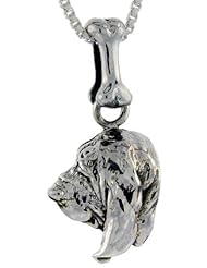 Sterling Silver Bloodhound Dog Pendant