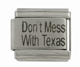 SilverBin Don't Mess with Texas Stainless Steel Italian Charm Link
