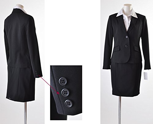 ノーブランド品 美脚2ボトム3点スーツ 通勤スーツ リクルートスーツ 裏地背抜き脇汗パッド付きジャケット ストレッチスーツ 402(nk5s)