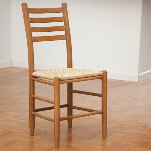 Dixie Seating Dixie 4 Slat Steam Bent Ladder Back Chair, Oak, Wood, Dining Height