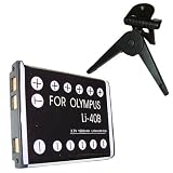 HQRP Replacement Lithium Ion Battery for Olympus LI42B / Pentax D-LI63 Lithium-ion Battery, 850mAh, 3.7 Volts + Black Mini Tabletop Tripod