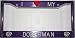 Purple Glitter I Love My Doberman w/ Puppy Face Decal License Plate Frame