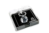 Mud Pie Wedding Eat, Drink and Be Married Cocktail Napkins with Holder and Faux Diamond Weight
