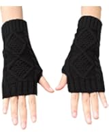 NOVAWO&reg; Women's Hand Crochet Winter Warm Fingerless Arm Warmers Gloves