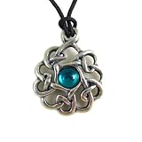 Banba Shield Celtic Mystery Pewter Pendant on Corded Necklace