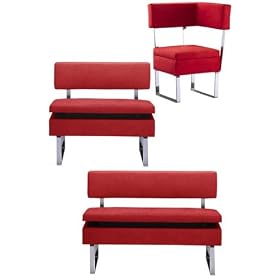Delfino Corner Seating Set 35.5h Red by Home Decorators Collection