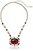 1928 Jewelry Gold-Tone Siam Red Square Faceted Adjustable Pendant Necklace, 16