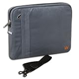 CaseCrown Faux Suede Protective Sleeve with Shoulder Strap and Pocket (Grey) for Apple MacBook MC240LL/A 13.3-Inch Laptop