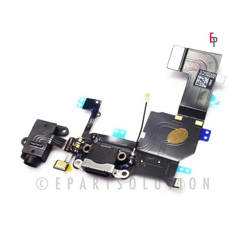 ePartSolution- iPhone 5S Black Charger Charging Port Dock Connector Flex Cable USB Port Charging Port USA Seller