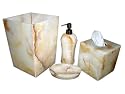 White Onyx bathroom accessories set 4 pcs Unbeatable Super Sale.