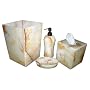 White Onyx bathroom accessories set 4 pcs Unbeatable Super Sale.