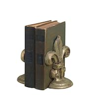 CBK Home Fleur De Lis Copper Patina Bookends, Set of 2