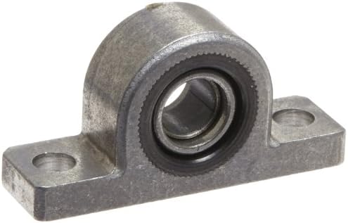 Spyraflo PB1-10M-LT PTFE Impregnated Bronze Bearing Pillow Block, 2 Bolt Holes, 10 mm Bore Diameter, Low Temperature, Aluminum