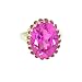 9ct White Gold Ladies Large 16x12mm Synthetic Pink Sapphire Ring - Free Delivery - Finger Sizes L to Z Available