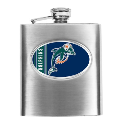 Miami Dolphins 8-oz Stainless Steel Hip Flask