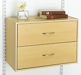 Rubbermaid 3E30 Configurations 2 Drawer Hanging Unit, Maple