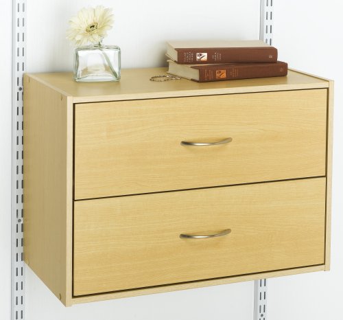 Rubbermaid 3E30 Configurations 2 Drawer Hanging Unit, Maple