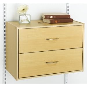 Rubbermaid 3E30 Configurations 2 Drawer Hanging Unit, Maple