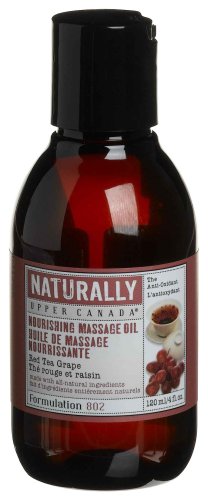 Upper Canada Soap & Candle Red Tea Grape Nourishing Massage Oil, 4-Ounces (Pack of 2) by Upper Canada Soap & Candle