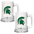 Michigan State Spartans NCAA 2pc 15oz Glass Tankard Set by Great American Products