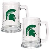 Michigan State Spartans NCAA 2pc 15oz Glass Tankard Set
