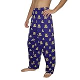 Mens NCAA LSU Tigers Cotton Thermal Sleepwear / Pajama Pants - Purple (Size: 2XL)