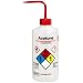 Nalgene 2425-0501 LDPE Right-To-Know Acetone Safety Wash Bottle, 500mL Capacity, 28mm Polypropylene Closure (Pack of 6)