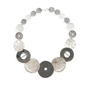 Textured Multi Design Disc Necklace Textured Multi Design Disc Necklace
